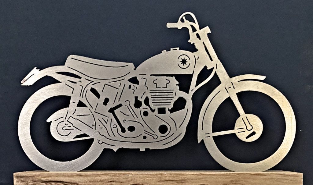 This is a photo of a BSA Gold Star. It is one of the most popular of our laser cut bikes.